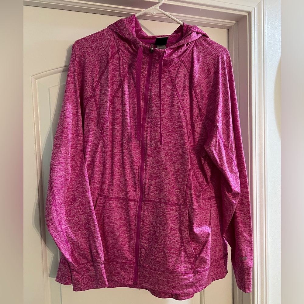 Pink xl champion zip up athletic jacket.